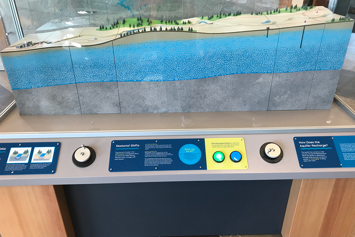 close view of seaonal shifts exhibit